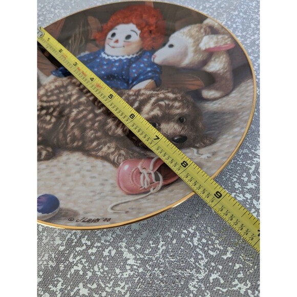 Vtg Puppy Playtime "Fun & Games" 1987 Raggedy Ann Jim Lamb 8.5" Porcelain Plate - Picture 2 of 8